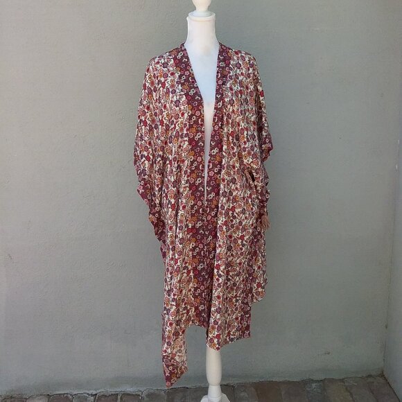 Knox Rose Kimono Duster Size XS-Small Boho Floral Cottagecore  Boho - Picture 9 of 9